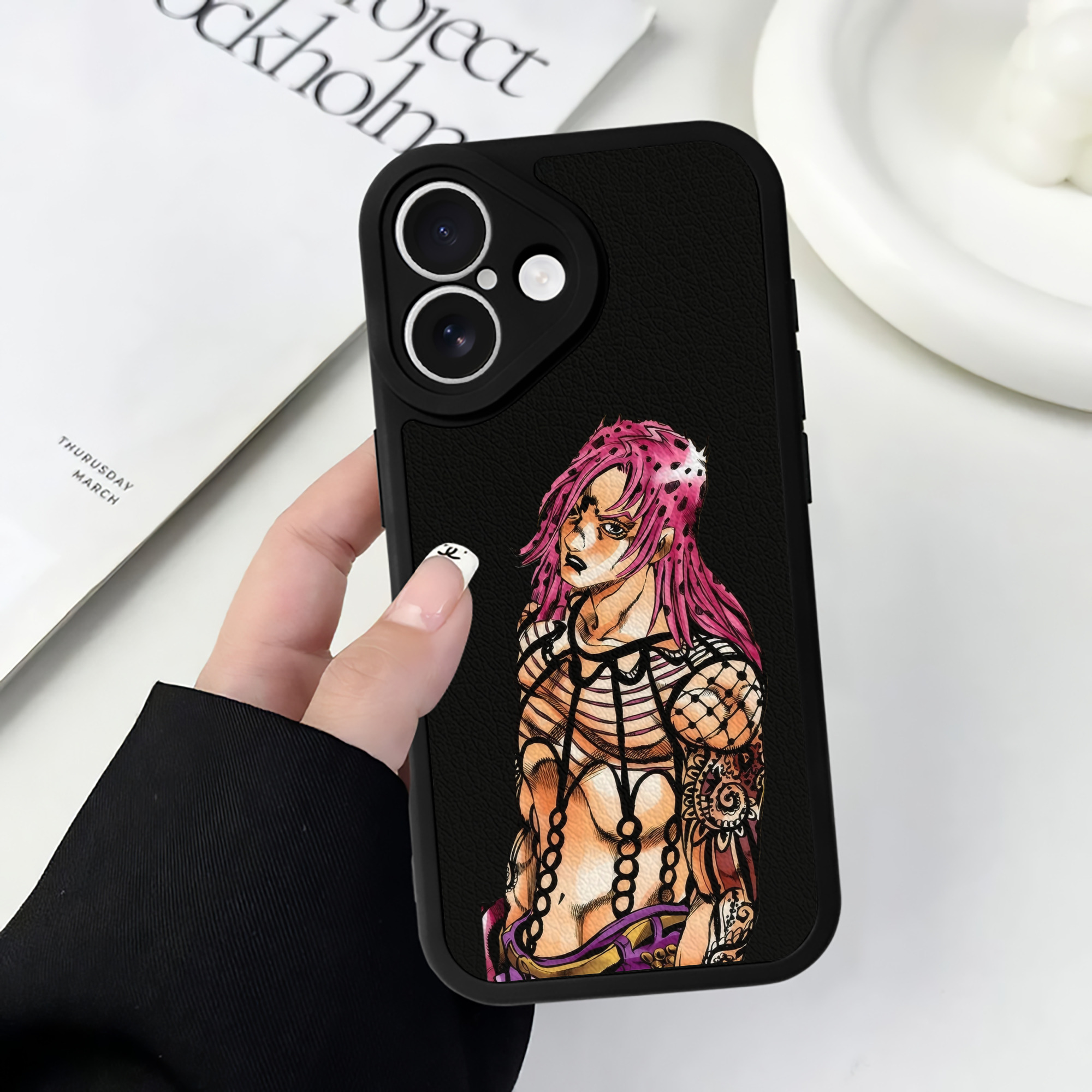 （画像用） ジョジョの奇妙な冒険 ビネガー?ドッピオ JoJo's Bizarre Adventure Vinegar Doppio 【iPhone 16シリーズ対応】シリコンスマホケース（レザー調） 材質：シリコン